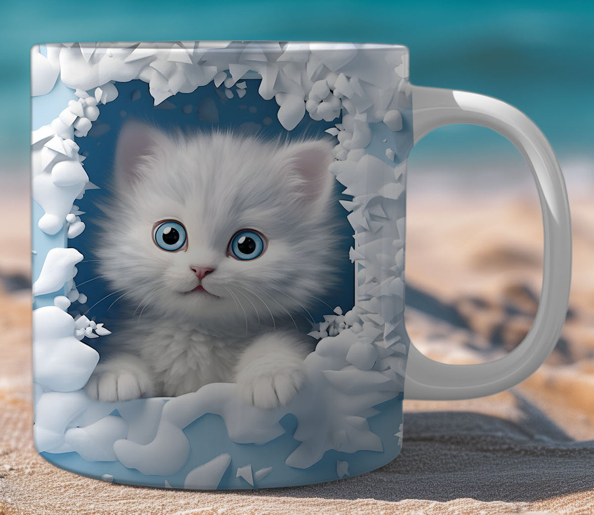 Mugs Cats Cracked Wall 1