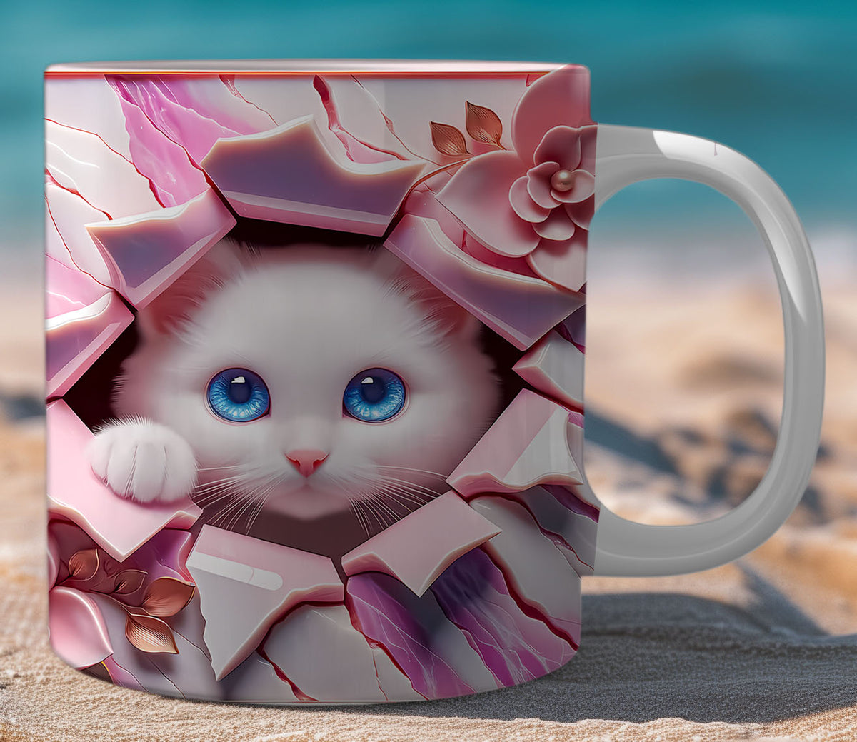 Mugs Cats Cracked Wall 8