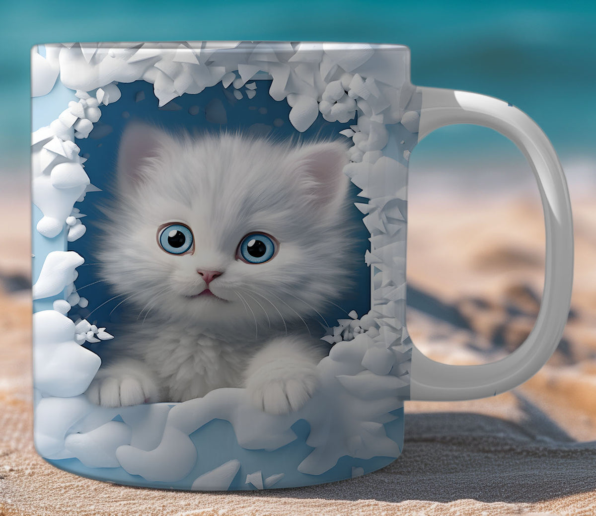Mugs Cats Cracked Wall 17