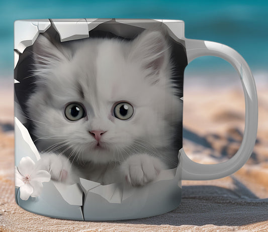 Mugs Cats Cracked Wall 2