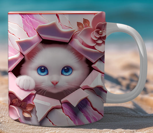 Mugs Cats Cracked Wall 8