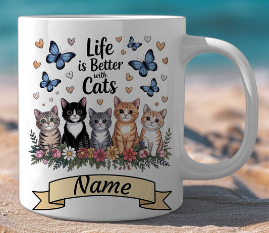 Mug Gift Set Life is Better With Cats