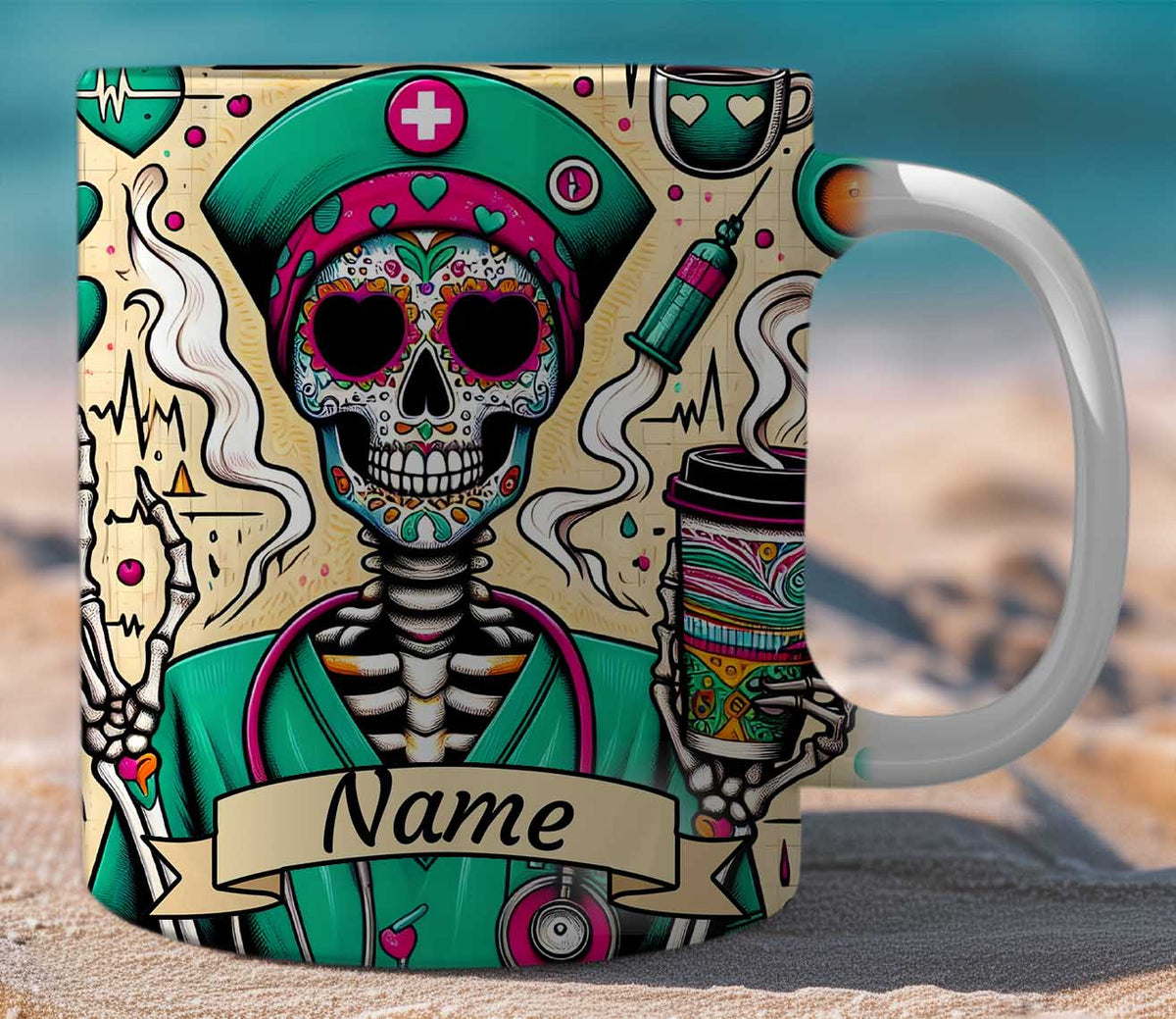 Mug Gift Set Nurse Skeleton