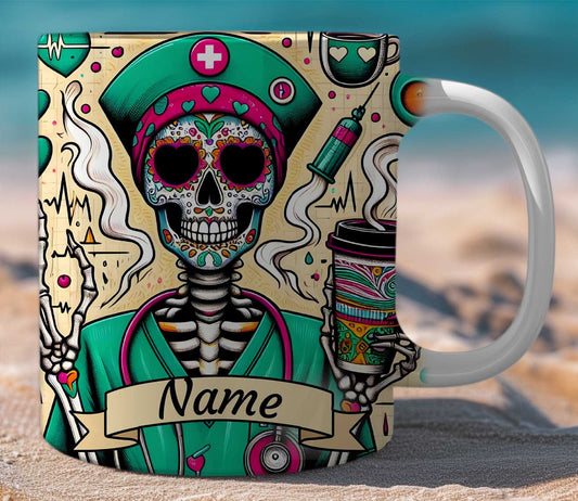 Mug Gift Set Nurse Skeleton